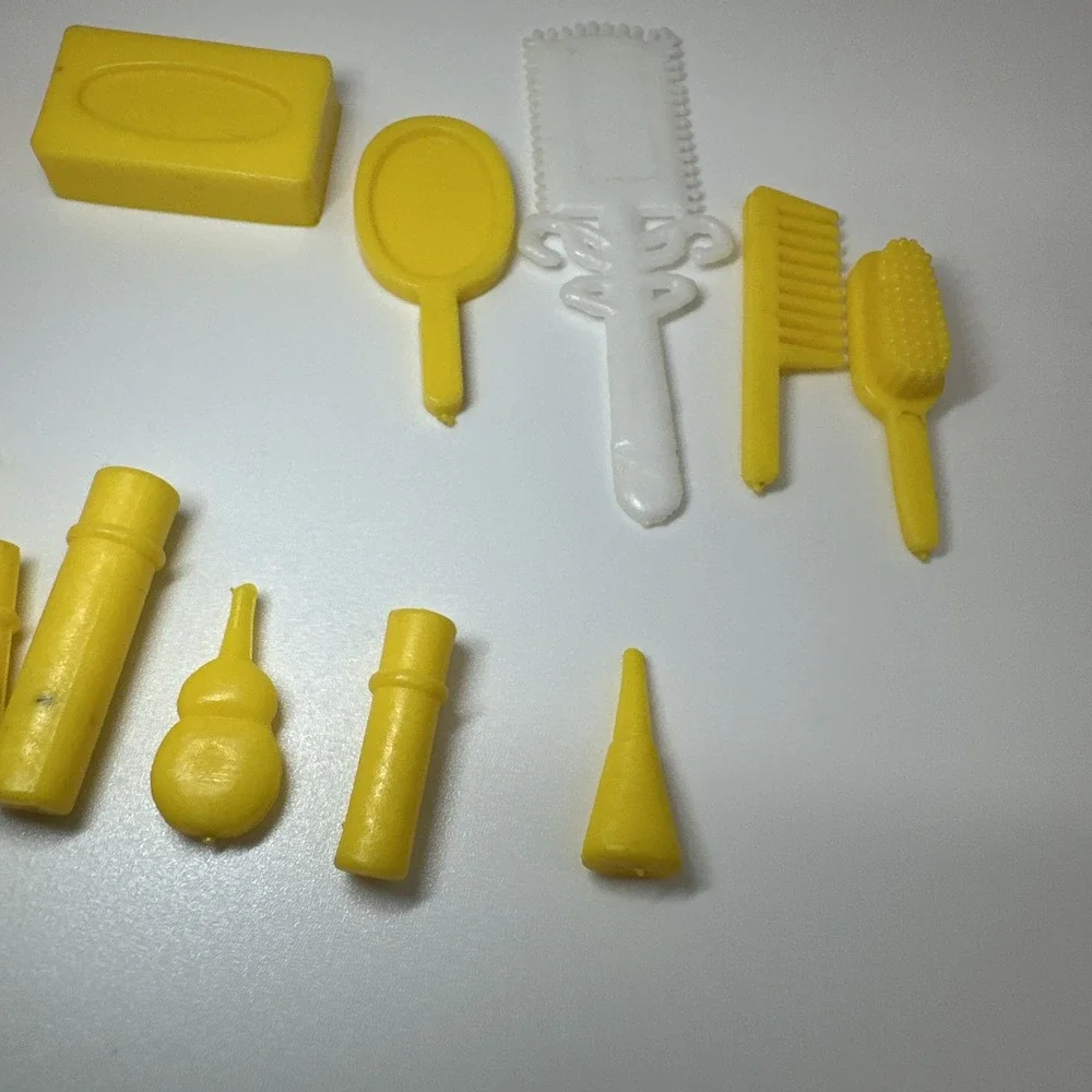 Lot Of Barbie Doll Accessories Makeup And Beauty Supplies Yellow